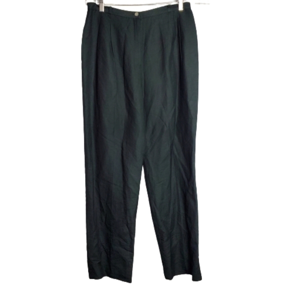 Kasper & Company Black Fully Lined Linen Blend High Rise Dress Pants Size 12 - Picture 1 of 11